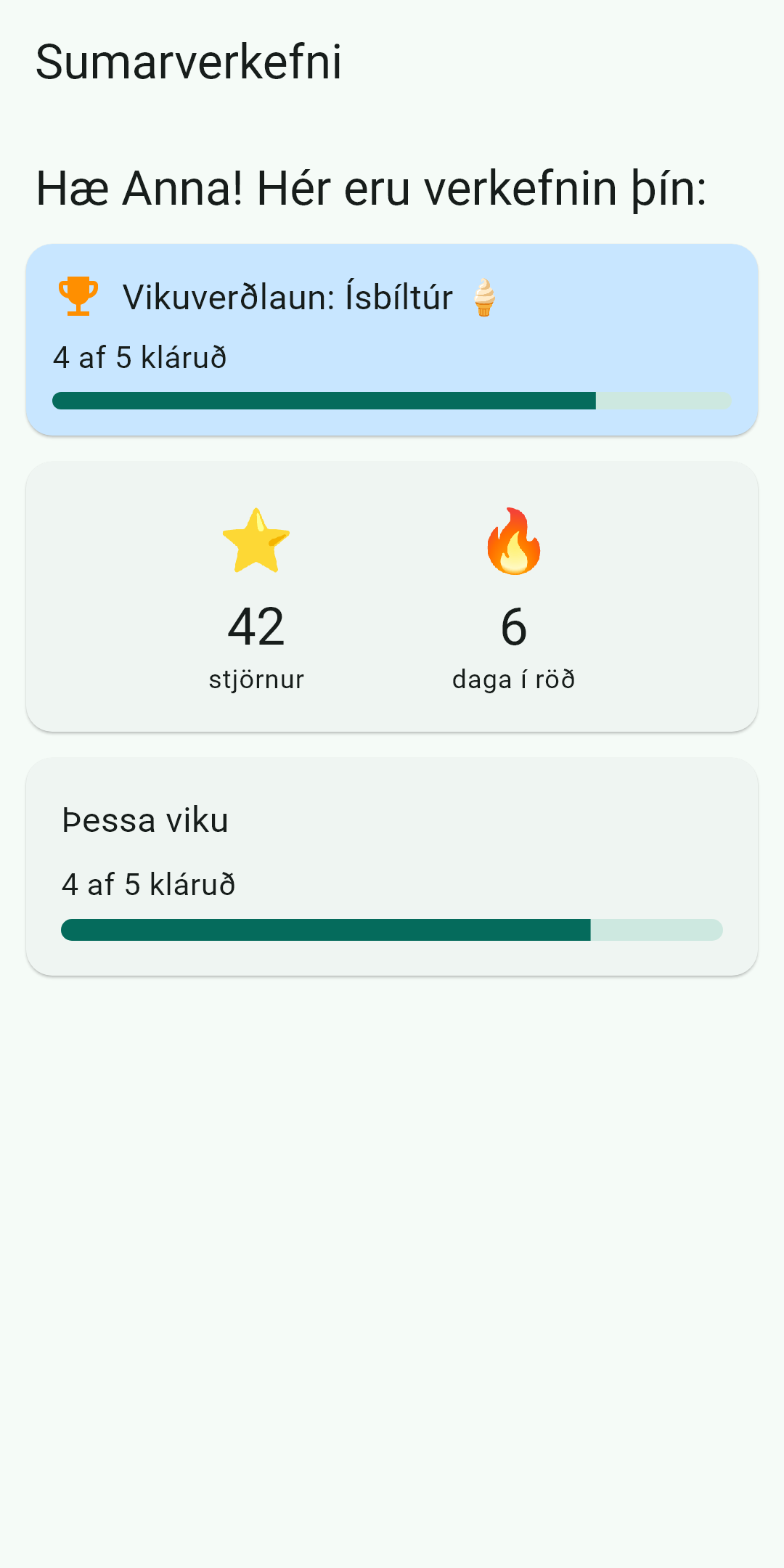 Vikuframvinda krakka