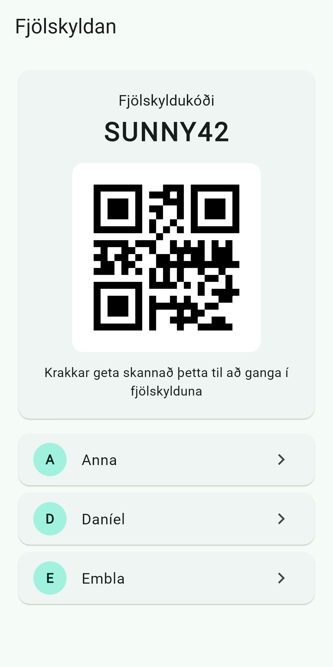 Fjölskyldu-QR